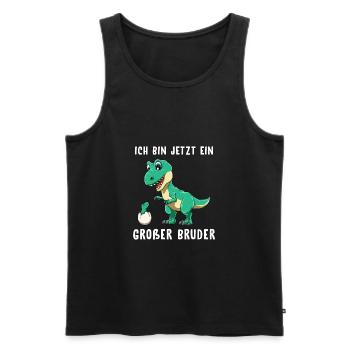 Ich bin jetzt ein Großer Bruder - Männer Premium Bio Tank Top - Schwarz - Vorne - Michal (187cm)