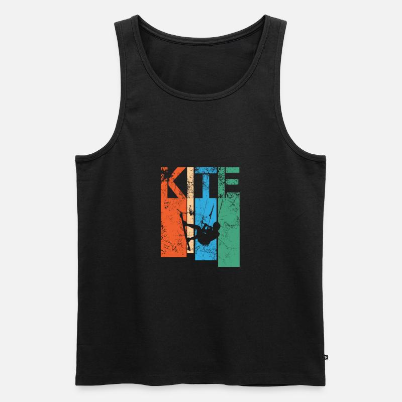 Kite, Kiteboarder Surfer - Männer Premium Bio Tank Top - Schwarz