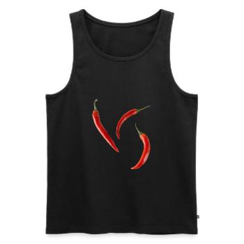 Three chillies - Men's Premium Organic Tank Top - black - Front - AI Model Male 178 light (178cm)