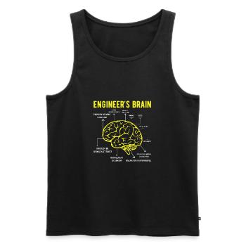 ENGINEER 'S BRAIN FUNNY T-SHIRT SAYINGS CRAFTSMAN - Débardeur bio Premium Homme - noir - Devant - AI Model Male 178 light (178cm)