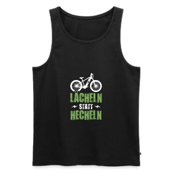 E-Bike Lächeln Statt Hecheln Elektro Fahrrad - Männer Premium Bio Tank Top - Schwarz - Vorne - AI Model Male 178 light (178cm)