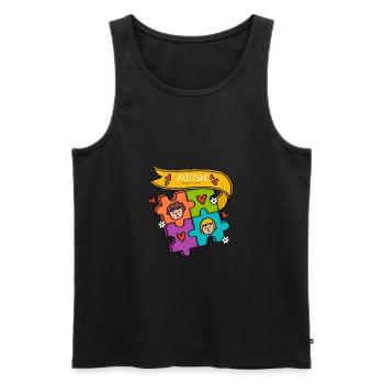 Autisme Autiste Asberger Autisme Awareness Puzzle - Débardeur bio Premium Homme - noir - Devant - Michal (187cm)