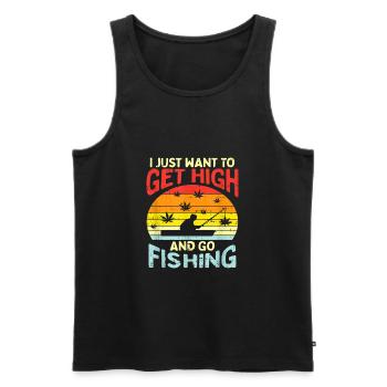 Cannabis Hanf THC 420 - Männer Premium Bio Tank Top - Schwarz - Vorne - AI Model Male 178 light (178cm)