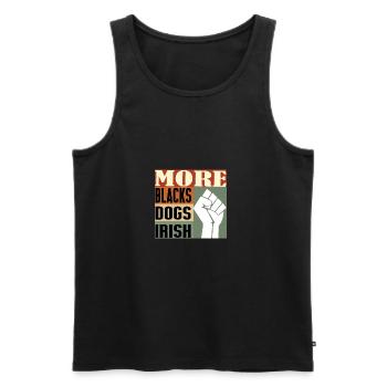 More Blacks More Dogs More Irish - Men's Premium Organic Tank Top - black - Front - AI Model Male 178 light (178cm)