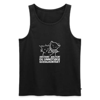 Du Unnötiger Sozialkontakt Abstand Halten Katze - Männer Premium Bio Tank Top - Schwarz - Vorne - AI Model Male 178 light (178cm)