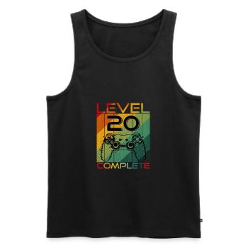 20th Birthday Gift for Gamer Level 20 Complete - Men's Premium Organic Tank Top - black - Front - AI Model Male 178 light (178cm)