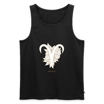 Aries Widder Sternzeichen Astrology - Männer Premium Bio Tank Top - Schwarz - Vorne - AI Model Male 178 light (178cm)