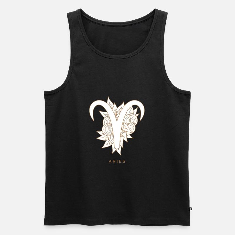 Aries Widder Sternzeichen Astrology - Männer Premium Bio Tank Top - Schwarz