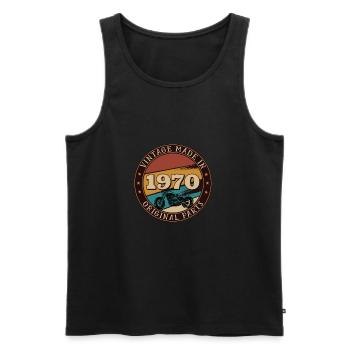 51 Years Anniversary 1970 Vintage Moto Motorcycle Biker - Men's Premium Organic Tank Top - black - Front - Michal (187cm)