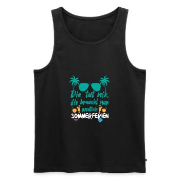 Sie braucht Sommerferien - Männer Premium Bio Tank Top - Schwarz - Vorne - Michal (187cm)