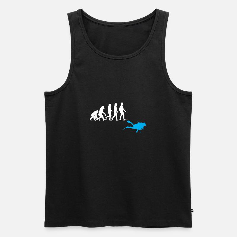 Tauchen Evolution - Männer Premium Bio Tank Top - Schwarz