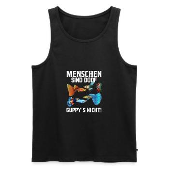 Menschen Fische Guppy Aquarium - Männer Premium Bio Tank Top - Schwarz - Vorne - Michal (187cm)