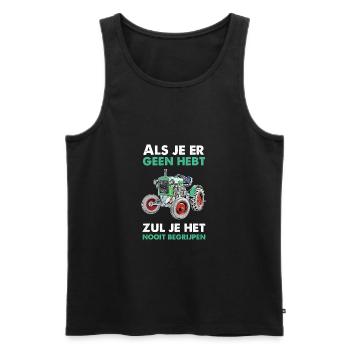 Trekker Oldtimer Design Nederlands - Männer Premium Bio Tank Top - Schwarz - Vorne - AI Model Male 178 light (178cm)