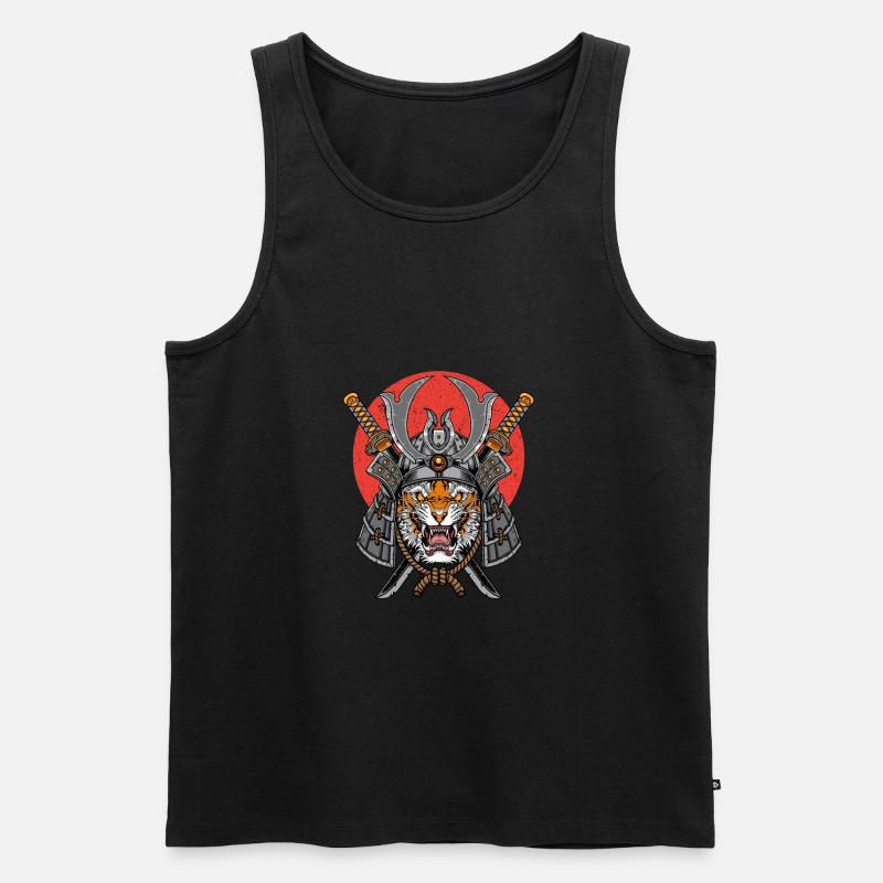 SAMURAI TIGER - Männer Premium Bio Tank Top - Schwarz
