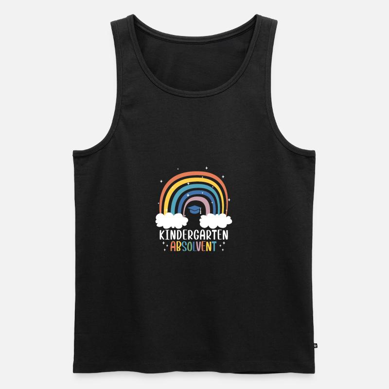 Kindergartenabsolvent Regenbogen - Männer Premium Bio Tank Top - Schwarz