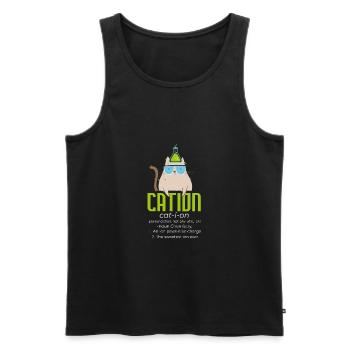 Cation Science Cat Pawsitive Chemistry Teacher - Men's Premium Organic Tank Top - black - Front - AI Model Male 178 light (178cm)
