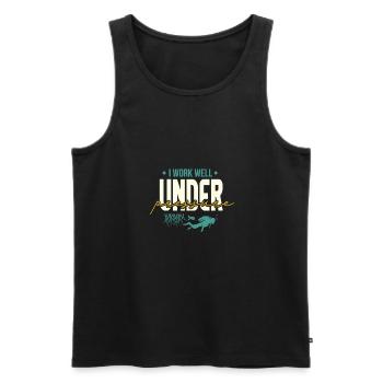 I Work Well Under Pressure Scuba Diving - Men's Premium Organic Tank Top - black - Front - AI Model Male 178 light (178cm)