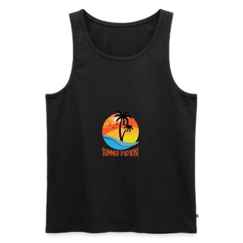 Summer Holiday Holiday Sun Beach Saying - Men's Premium Organic Tank Top - black - Front - Michal (187cm)
