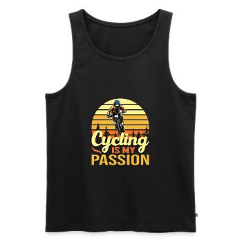 Cycling is my passion retro - Men's Premium Organic Tank Top - black - Front - AI Model Male 178 light (178cm)