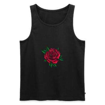 Rose Motif Red Rose Flowers Valentine's Day - Men's Premium Organic Tank Top - black - Front - AI Model Male 178 light (178cm)