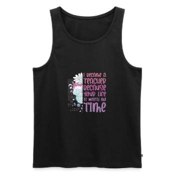 Lehrerin - Männer Premium Bio Tank Top - Schwarz - Vorne - Michal (187cm)