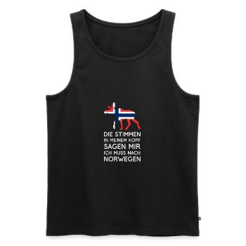 Norwegen Die Stimmen In Meinem Kopf Norge Urlaub - Männer Premium Bio Tank Top - Schwarz - Vorne - Michal (187cm)