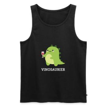 Vinosaurier Geschenk Spruch Party Alkohol Wein - Männer Premium Bio Tank Top - Schwarz - Vorne - AI Model Male 178 light (178cm)