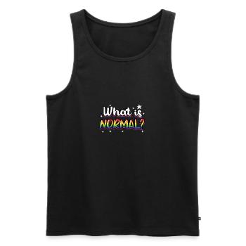 Whats Normal Lesbian Bisexual Trans Gay Pride - Männer Premium Bio Tank Top - Schwarz - Vorne - Michal (187cm)