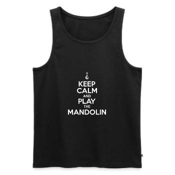 Ruhe bewahren und die Mandoline spielen - Mandoline-Spieler - Männer Premium Bio Tank Top - Schwarz - Vorne - Michal (187cm)
