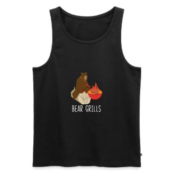 Bear Grills - Männer Premium Bio Tank Top - Schwarz - Vorne - Michal (187cm)
