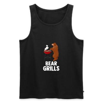 Bear Grills - Männer Premium Bio Tank Top - Schwarz - Vorne - Michal (187cm)