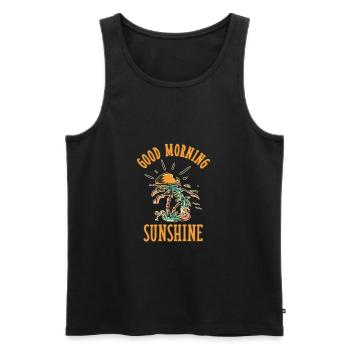 Bonjour Soleil, Été - Débardeur bio Premium Homme - noir - Devant - Michal (187cm)