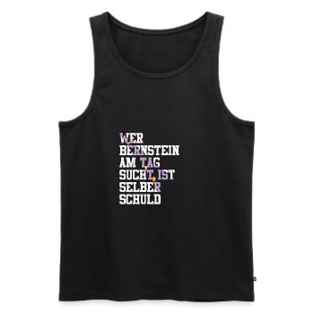 Bernstein Strand Urlaub Lampe Ostsee Geschenkidee - Männer Premium Bio Tank Top - Schwarz - Vorne - Michal (187cm)