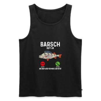 Barsch Angeln - Männer Premium Bio Tank Top - Schwarz - Vorne - AI Model Male 178 light (178cm)