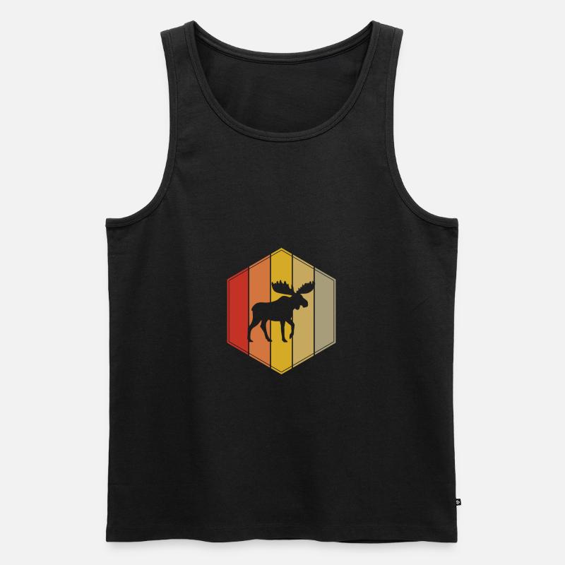 Elch - Männer Premium Bio Tank Top - Schwarz