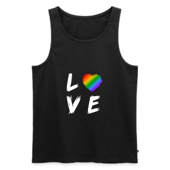 Love Sort Transgender LGBT Droits cadeaux - Débardeur bio Premium Homme - noir - Devant - Michal (187cm)