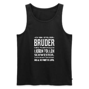 Großer Kleiner Mittlerer Bruder 2021 outfit - Männer Premium Bio Tank Top - Schwarz - Vorne - Michal (187cm)
