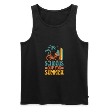 School's out for summer, funny retro teachers - Men's Premium Organic Tank Top - black - Front - AI Model Male 178 light (178cm)
