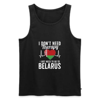 Belarus flag I Belarus Souvenirs - Men's Premium Organic Tank Top - black - Front - AI Model Male 178 light (178cm)