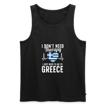 Greece flag I Greek Souvenirs - Men's Premium Organic Tank Top - black - Front - Michal (187cm)