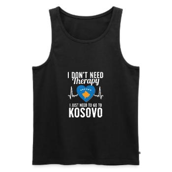 Kosovo flag I Kosovan Souvenirs - Débardeur bio Premium Homme - noir - Devant - Michal (187cm)
