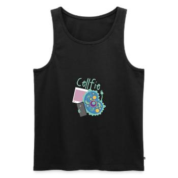 Cell Fie Funny Science Biology Teacher - Men's Premium Organic Tank Top - black - Front - AI Model Male 178 light (178cm)