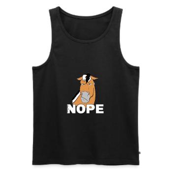 Norwegisches Fjordpferd lustiger Fjordi Nope Pferd - Männer Premium Bio Tank Top - Schwarz - Vorne - Michal (187cm)