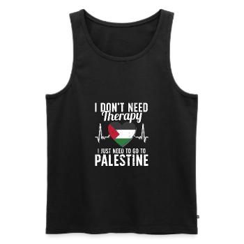 Palestine flag I Palestinian Souvenirs - Débardeur bio Premium Homme - noir - Devant - Michal (187cm)