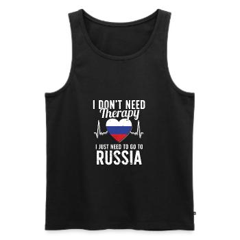 Russia flag I Russian Souvenirs - Débardeur bio Premium Homme - noir - Devant - Michal (187cm)