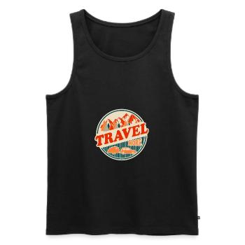 Reisen - Männer Premium Bio Tank Top - Schwarz - Vorne - Michal (187cm)