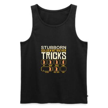 Golden retriever gift dog owner gift dog - Men's Premium Organic Tank Top - black - Front - Michal (187cm)