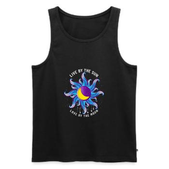 Wild Moonchild Live by the sun Love by the moon - Männer Premium Bio Tank Top - Schwarz - Vorne - AI Model Male 178 light (178cm)