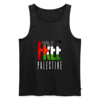 Palestine Liberté libre Liberté Gaza - Débardeur bio Premium Homme - noir - Devant - Michal (187cm)