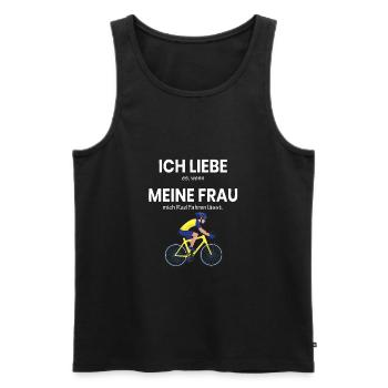 MTB Mann Downhill Lustig Bike outfit Biker - Männer Premium Bio Tank Top - Schwarz - Vorne - Michal (187cm)